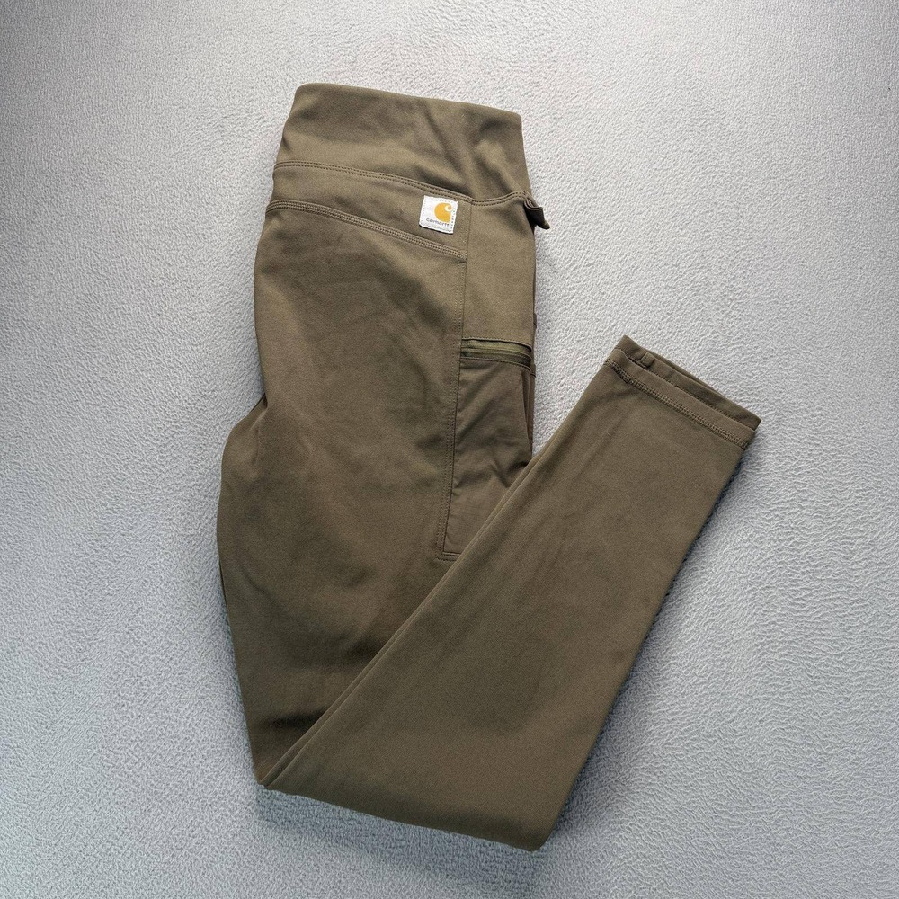 Carhartt Force Utility Leggings Womens Medium Olive Mid Rise Skinny Workwear